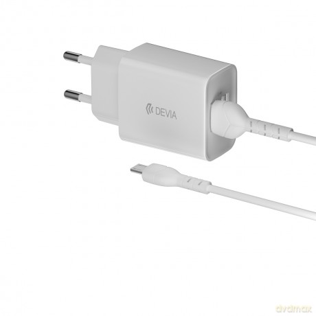 Devia ładowarka sieciowa Smart 2x USB 2,4A biała + kabel microUSB