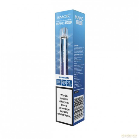 E-papieros jednorazowy Smok Mavic Crystal Blueberry 20mg 1 sztuka TTT