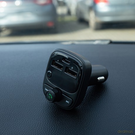 Forever transmiter FM Bluetooth 2 x USB-A 1 x USB-C PD 30W TR-370 czarny