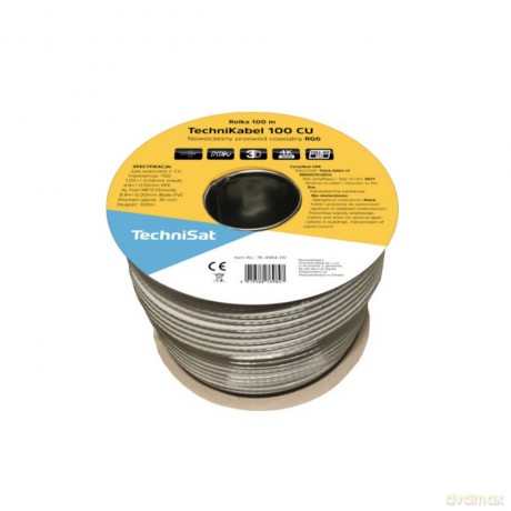 Kabel koncentryczny Technisat CE HD-100 CU RG6 100m biały 76-4984-00