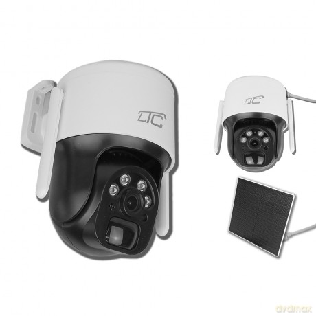 Kamera solarna obrotowa zewn. biała IP66 PTZ WiFi IP66 3Mpix 3W USBC-C 5V 9600mAh 320* SMART LTC Vision