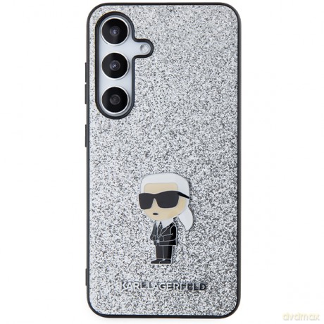 Karl Lagerfeld nakładka do Samsung Galaxy S24 KLHCS24SGCNPSG srebrna HC IKONIK FIXED GLITTER IKONIK LOGO METAL PIN