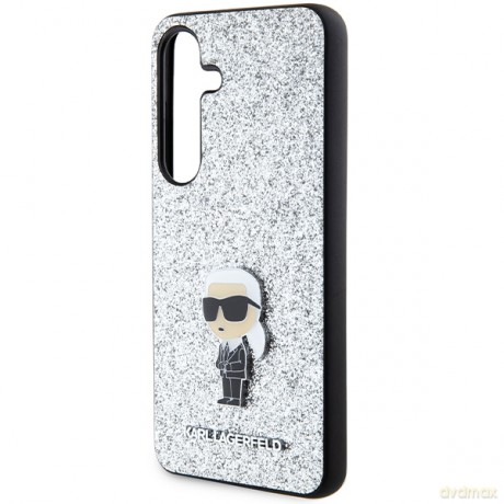 Karl Lagerfeld nakładka do Samsung Galaxy S24 KLHCS24SGCNPSG srebrna HC IKONIK FIXED GLITTER IKONIK LOGO METAL PIN