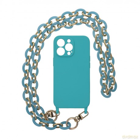 Łańcuch do telefonu light złoto-niebieski