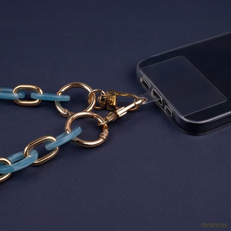 Łańcuch do telefonu light złoto-niebieski