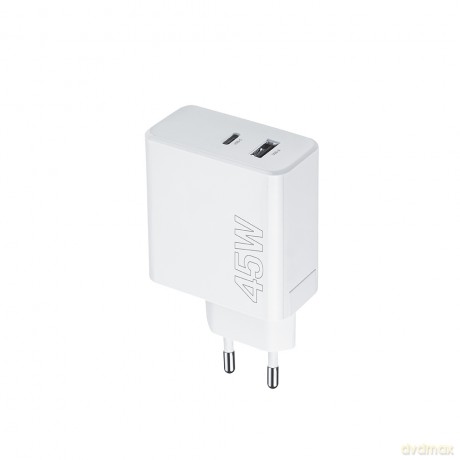 Maxlife ładowarka sieciowa PD QC MXTC-07-45AC 1x USB-C 1x USB 45W biała