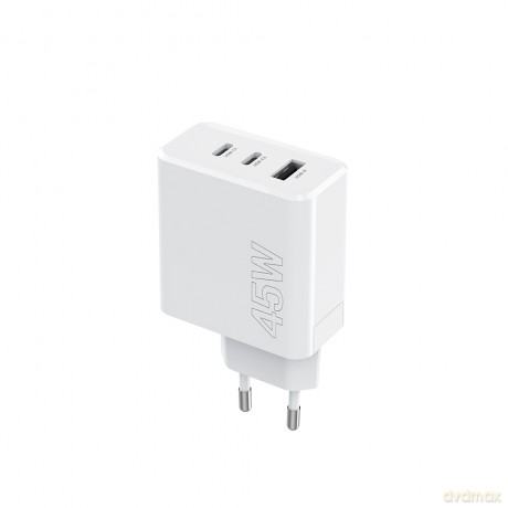 Maxlife ładowarka sieciowa PD QC MXTC-07-45ACC 2x USB-C 1x USB 45W biała