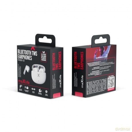 Maxlife słuchawki Bluetooth MXBE-03 TWS białe douszne