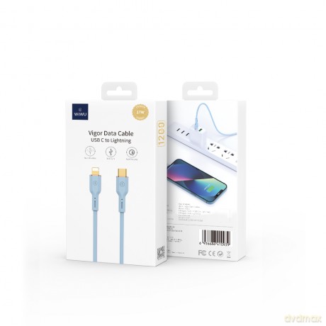 WIWU kabel YQ01 USB-C - Lightning 30W 1,2m niebieski