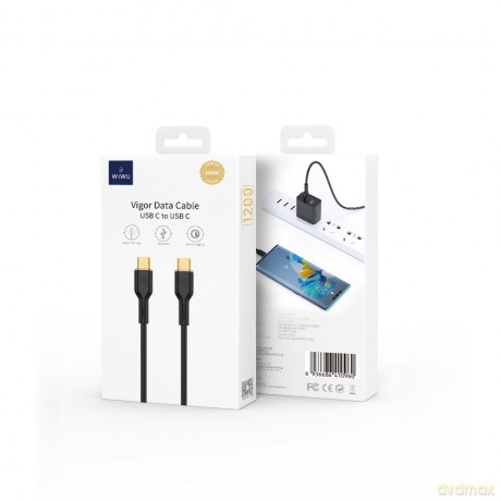 WIWU kabel YQ02 USB-C - USB-C 100W 1,2m czarny
