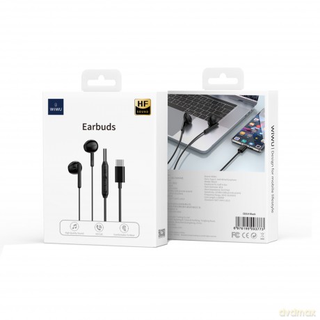 WIWU słuchawki przewodowe EB314 USB-C białe