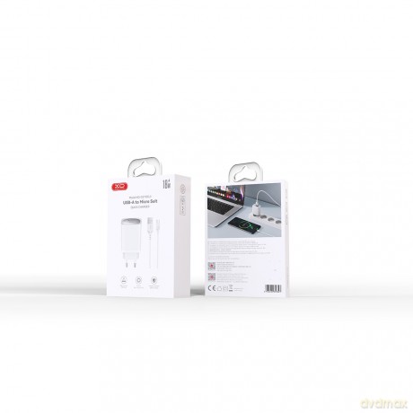 XO ładowarka sieciowa CE19 QC 18W 1x USB biała + kabel microUSB