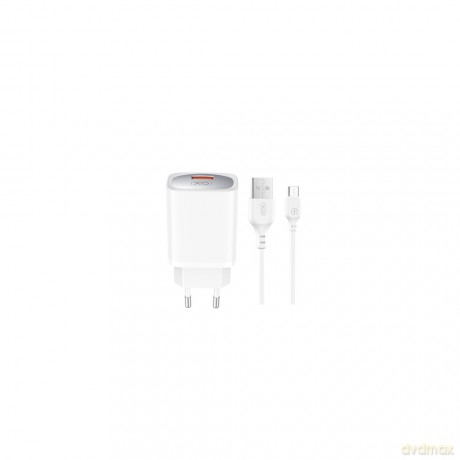 XO ładowarka sieciowa CE19 QC 18W 1x USB biała + kabel microUSB