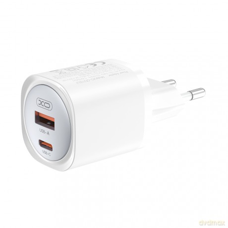 XO ładowarka sieciowa CE21 PD 33W 1x USB-C 1x USB biała