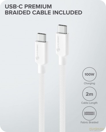 Alogic - Rapid Power 65W GaN Charger inc. 2 m USB-C Charging Cable