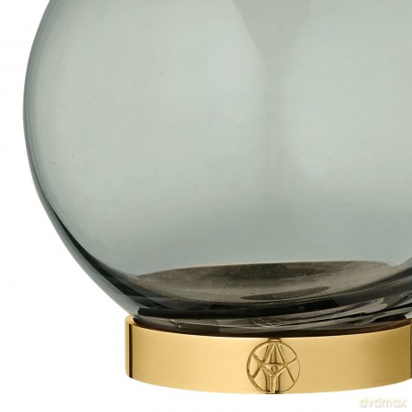 AYTM - GLOBE vase with stand, 10cm - Forest/Gold
