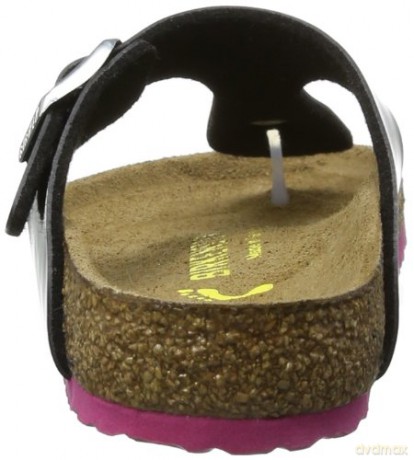 Birkenstock - GIZEH Kids Birko-Flor Narrow - Black Lack W/Pink Outsole