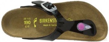 Birkenstock - GIZEH Kids Birko-Flor Narrow - Black Lack W/Pink Outsole