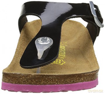 Birkenstock - GIZEH Kids Birko-Flor Narrow - Black Lack W/Pink Outsole