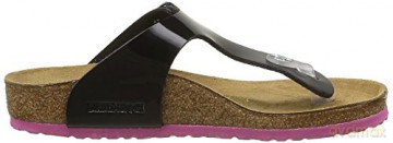 Birkenstock - GIZEH Kids Birko-Flor Narrow - Black Lack W/Pink Outsole