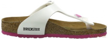 Birkenstock - GIZEH Kids Birko-Flor Narrow - White Lack W/Pink Outsole