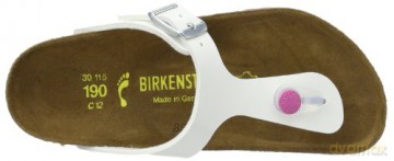 Birkenstock - GIZEH Kids Birko-Flor Narrow - White Lack W/Pink Outsole