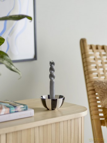 Bloomingville - Eja Candlestick, Black, Stoneware (82060134)