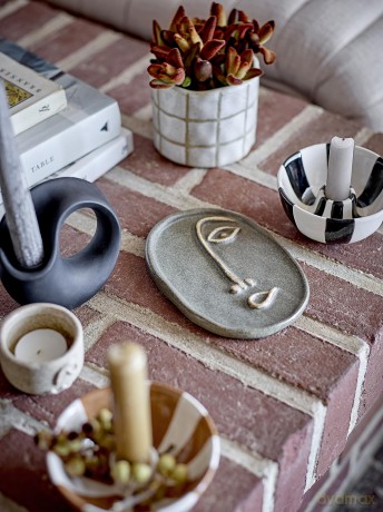 Bloomingville - Eja Candlestick, Black, Stoneware (82060134)
