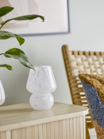 Bloomingville - Halim Vase, White, Glass (82060243)
