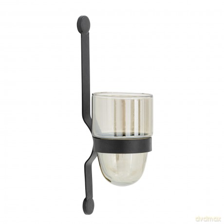 Bloomingville - Jasmina Wall Votive - Black Glass (82057744)