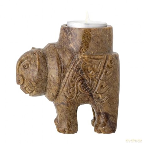 Bloomingville - Novia Votive - Brown Soapstone (82059539)