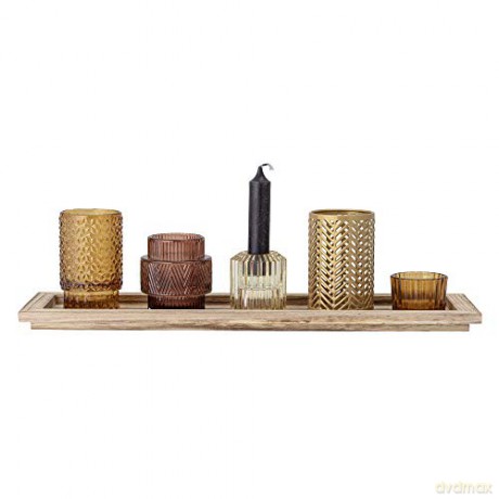 Bloomingville - Sanga Tray w/Votive - Brown - Set of 6 (82049508)