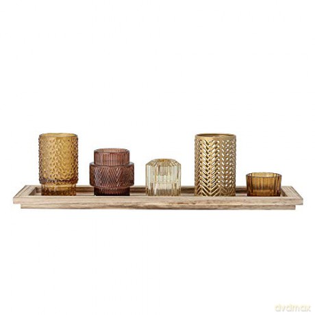 Bloomingville - Sanga Tray w/Votive - Brown - Set of 6 (82049508)
