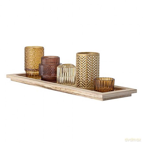 Bloomingville - Sanga Tray w/Votive - Brown - Set of 6 (82049508)