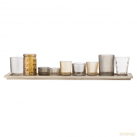 Bloomingville - Sanga Tray w/Votive - Dark Brown - Set of 10 (27404487)