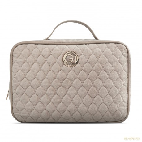Gillian Jones - 2-compartment Bosmetic Bag Beige velour