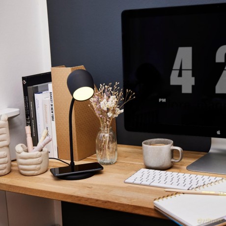 Kreafunk - Ellie - Lamp with wireless charger - Black (KFEW02)