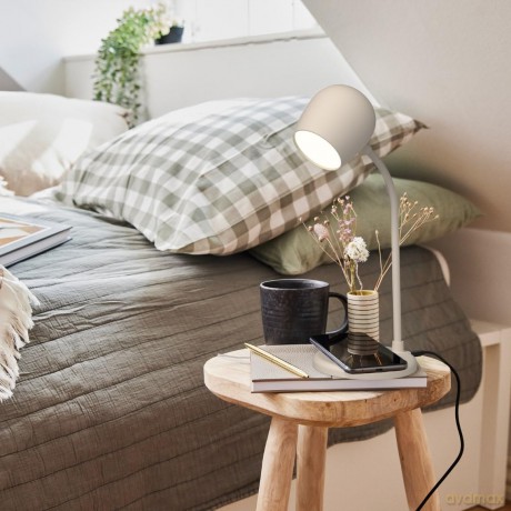 Kreafunk - Ellie - Lamp with wireless charger - Ivory Sand (KFEW09)