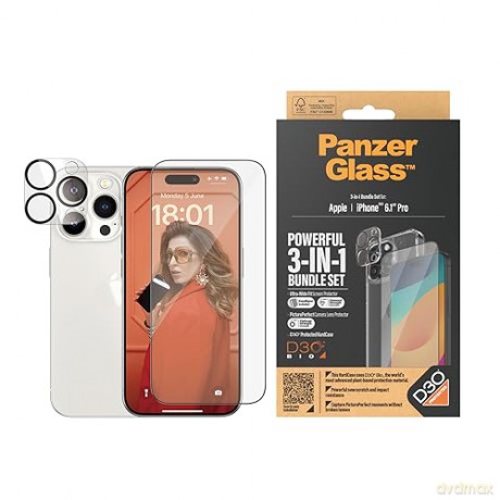 PanzerGlass - 3-i-1 Protection Pack - Apple iPhone 15 Pro