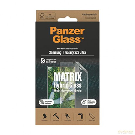 PanzerGlass - MATRIX Screen Protector Samsung Galaxy S23 Ultra - Ultra-Wide Fit m. AlignerKitp