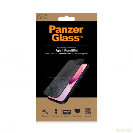PanzerGlass - Privacy Screen Protector Apple iPhone 13 Mini - Edge-to-Edge