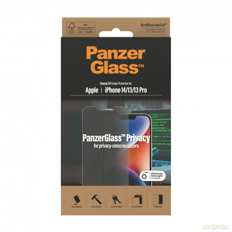 PanzerGlass - Privacy Screen Protector Apple iPhone 14 - 13 - 13 Pro - Classic Fit