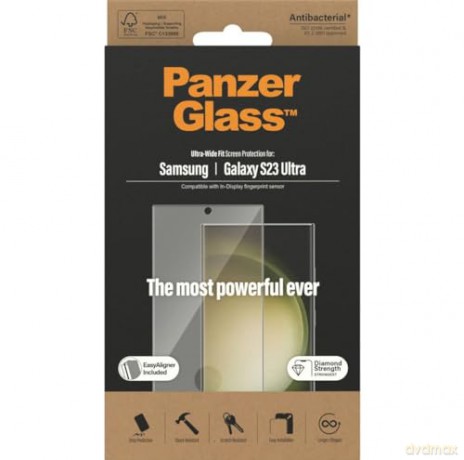 PanzerGlass - Screen ProtecterSamsung Galaxy S23 Ultra - Ultra-Wide Fit m. EasyAligner