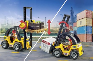 Playmobil - Forklift truck with cargo (71528) [FIGURKA]