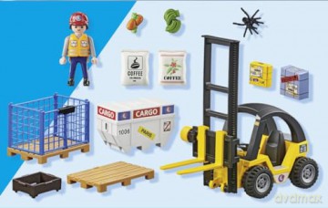 Playmobil - Forklift truck with cargo (71528) [FIGURKA]