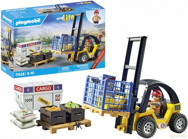Playmobil - Forklift truck with cargo (71528) [FIGURKA]