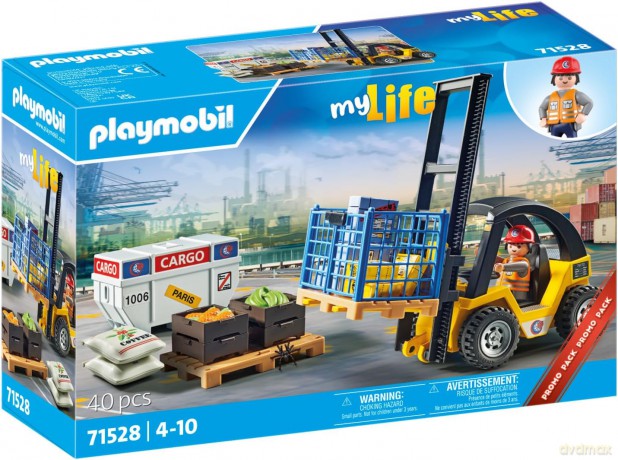 Playmobil - Forklift truck with cargo (71528) [FIGURKA]