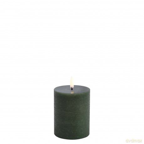 Uyuni - LED pillar candle - Olive green, Rustic - 7,8x10 cm (UL-PI-DG-C78010)