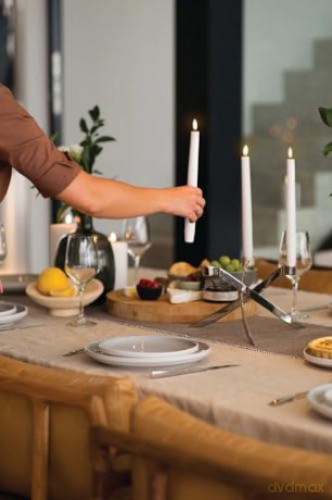 Uyuni - Lightarch Candle holder mini taper 1'arm - Matte Black (UL-30257)