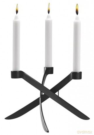 Uyuni - Lightarch Candle holder mini taper 1'arm - Matte Black (UL-30257)